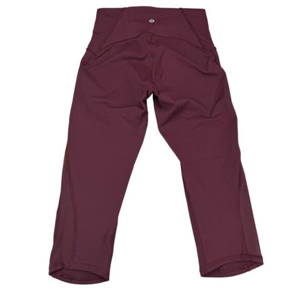 LULULEMON Train Times Crop 17" Size 4 Garnet - Picture 6 of 8